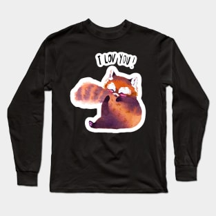 Red Panda loves her tail Long Sleeve T-Shirt